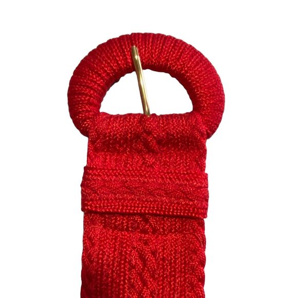 Vintage Woven Belt Collezione New York Made In USA Brown Red 2” Wide Cinch Lot 2 - Picture 8 of 12